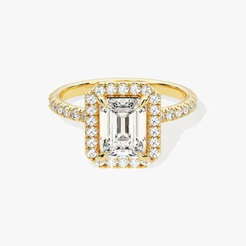 Emerald Cut Halo Style Ring