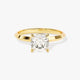 Knife Edge 3 CT Cushion Cut Solitaire Moissanite Engagement Ring / 14k Solid Gold Plated Solo Ring / Promise Ring for Women