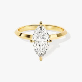 Marquise Cut Solitaire Moissanite Ring