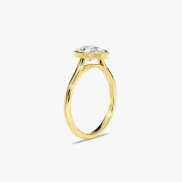 Pear Cut Bezel Set Simple Ring