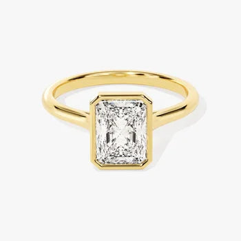 Radiant Bezel Set Stunning Ring