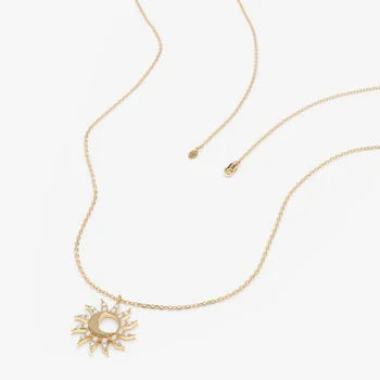 Stunning Sun & moon 14k Yellow Plated Necklace