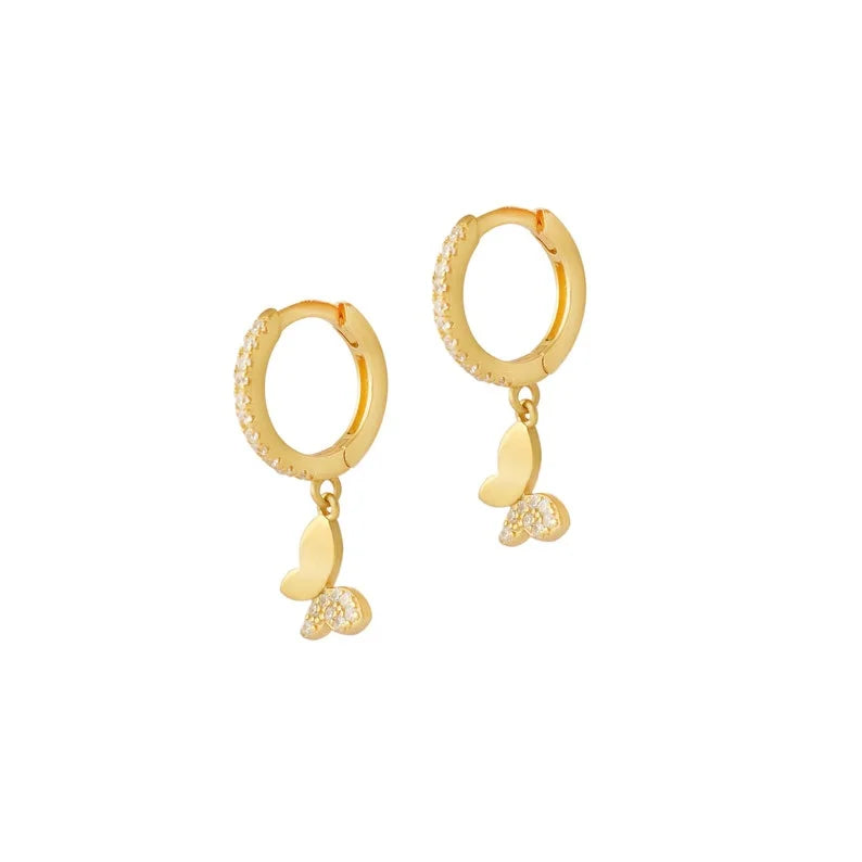 Butterfly Charming Huggie Earrings
