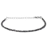 19.00Ct black rough diamond beads bracelet with refined gemstone design