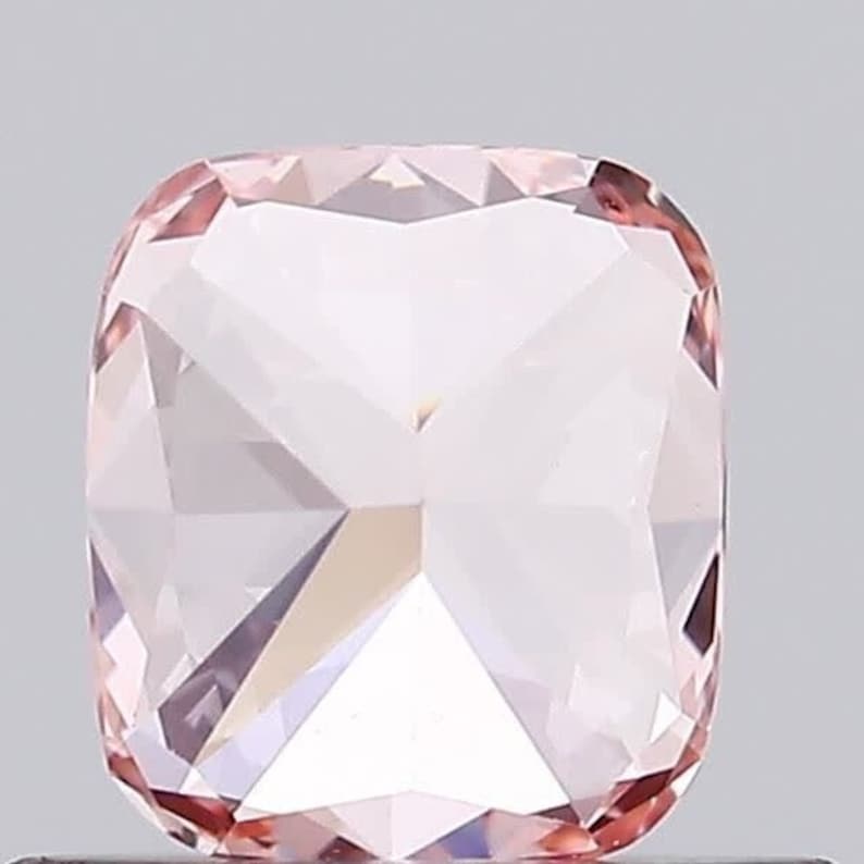 0.90 CT Cushion Cut Lab Grown CVD Diamond Vivid Pink Color VVS2 Clarity Pink Diamond - Jay Amar Gems