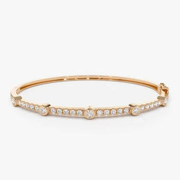 Round Cut Sterling Silver Bangle Bracelet