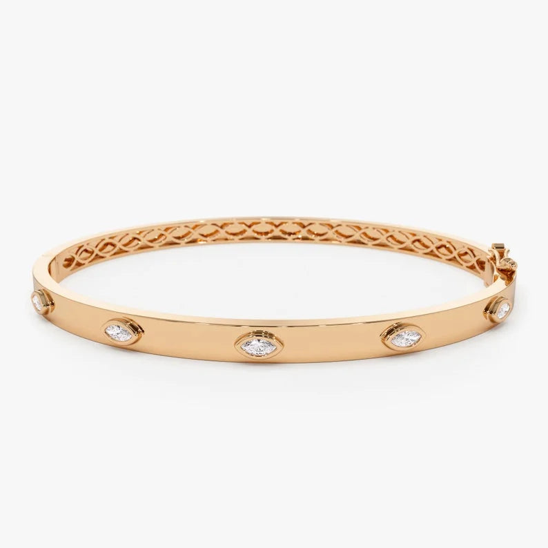 Marquise Cut Bangle Bracelet