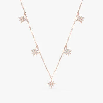 Dainty Starburst Charm Deliacated Necklace