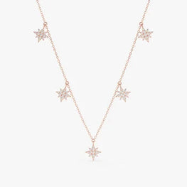 Dainty Starburst Charm Deliacated Necklace