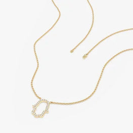 Hamsa Diamond Sterling Silver Necklace