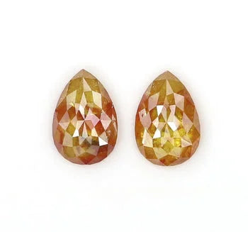 Yellow Pear Cut Salt & Pepper Natural Diamond