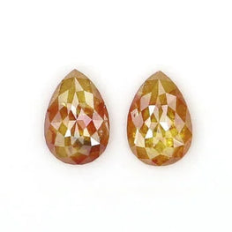 Yellow Pear Cut Salt & Pepper Natural Diamond