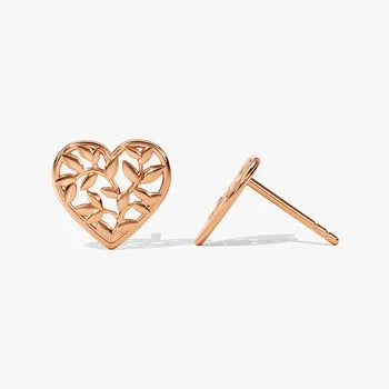 Heart Shape 14k Yellow Plated Stud Earrings