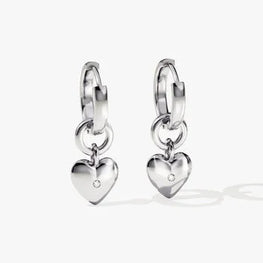 Heart Shape 925 Sterling Silver Dangle Earring