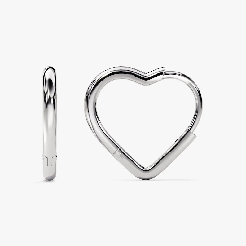 925 Sterling Silver Open Heart Hoops Earring Deliacted Earring For Anniversary Gift - Jay Amar Gems