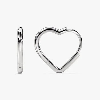 Heart Hoops 925 Sterling Silver Earrings