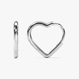 Heart Hoops 925 Sterling Silver Earrings