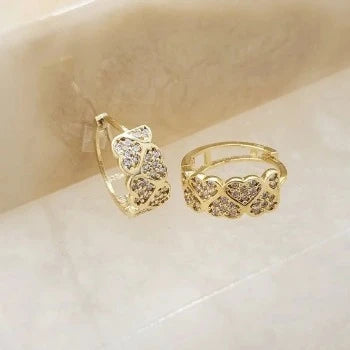 Delicated Heart Huggie Earrings
