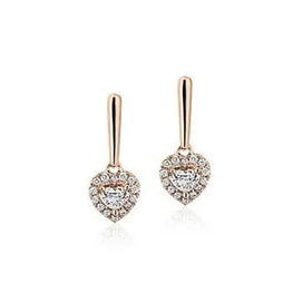 Delicated Heart Shape Drop 14k Yellow Plated Earrings