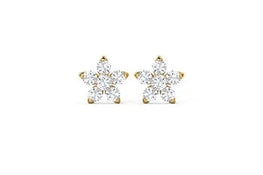 Floral Cz Diamond  Dainty Stud Earrings