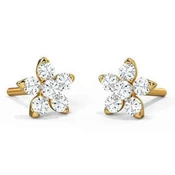 925 Sterling Silver Flower Shape Earring Stud Delicated Personalized Handmade Earring For Her