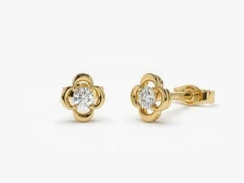 Clover Floral Delicated Anniversary Gift Earrings