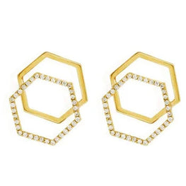 Hexagon Shape Statement Earrings