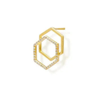 Hexagon Shape Statement Earrings