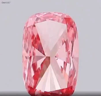 Fancy Vivid Pink Lab Created Cushion Shape Diamond