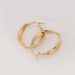 Mobius Hoop Earrings Yellow Gold Plated Statement Earrings Personalized Gift