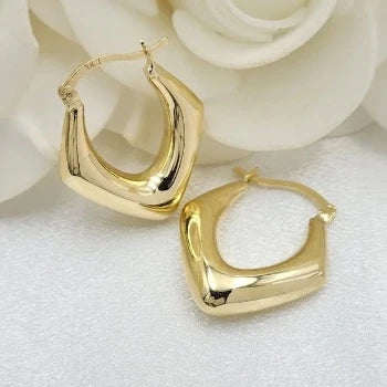 Triangular Chunky Hoop Earrings