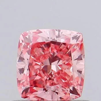 Fancy Vivid Pink Cushion Shape Lab Created Diamond