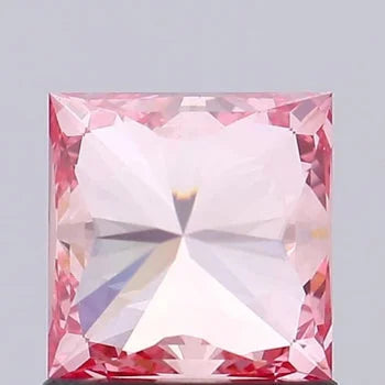 0.50 Carat Pink Princess Cut Lab Grown Diamond