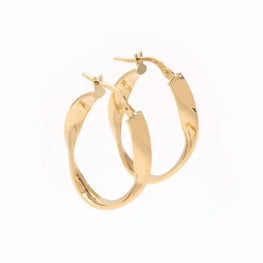 Mobius Hoop Earrings Yellow Gold Plated Statement Earrings Personalized Gift