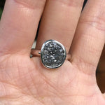 5.60 Ct blue rough diamond ring with raw luxury jewelry styling raw natural brilliance