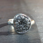 5.60 Ct blue rough diamond ring with raw luxury jewelry styling raw natural brilliance