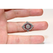 Designer lab created gemstone ring with morganite stone and shimmering diamond accents