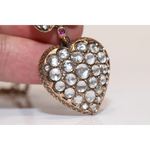 Natural rose cut diamond pendant with vintage design, elegant handmade fine jewelry necklace for women gift