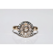 Unique lab grown diamond engagement ring with cushion cut stone in modern gold design