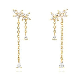 Marquise Cut Floral Dangling Earring