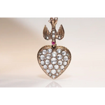 Natural rose cut diamond pendant with vintage design, elegant handmade fine jewelry necklace for women gift
