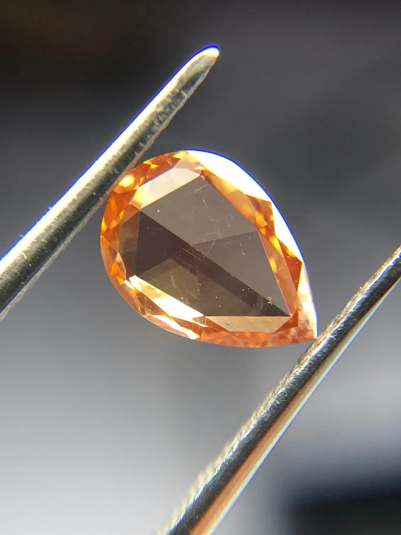 0.44Ct Pear Cut Orange Lab Created Diamond