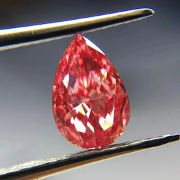 0.83Ct Lab Created Pink Pear Diamond
