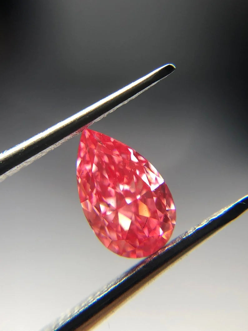 0.84Ct Pink Pear Cut Lab Created Diamond
