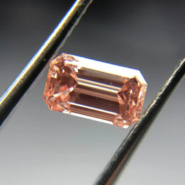 0.65Ct Pink Emerald Cut Lab Created Diamond
