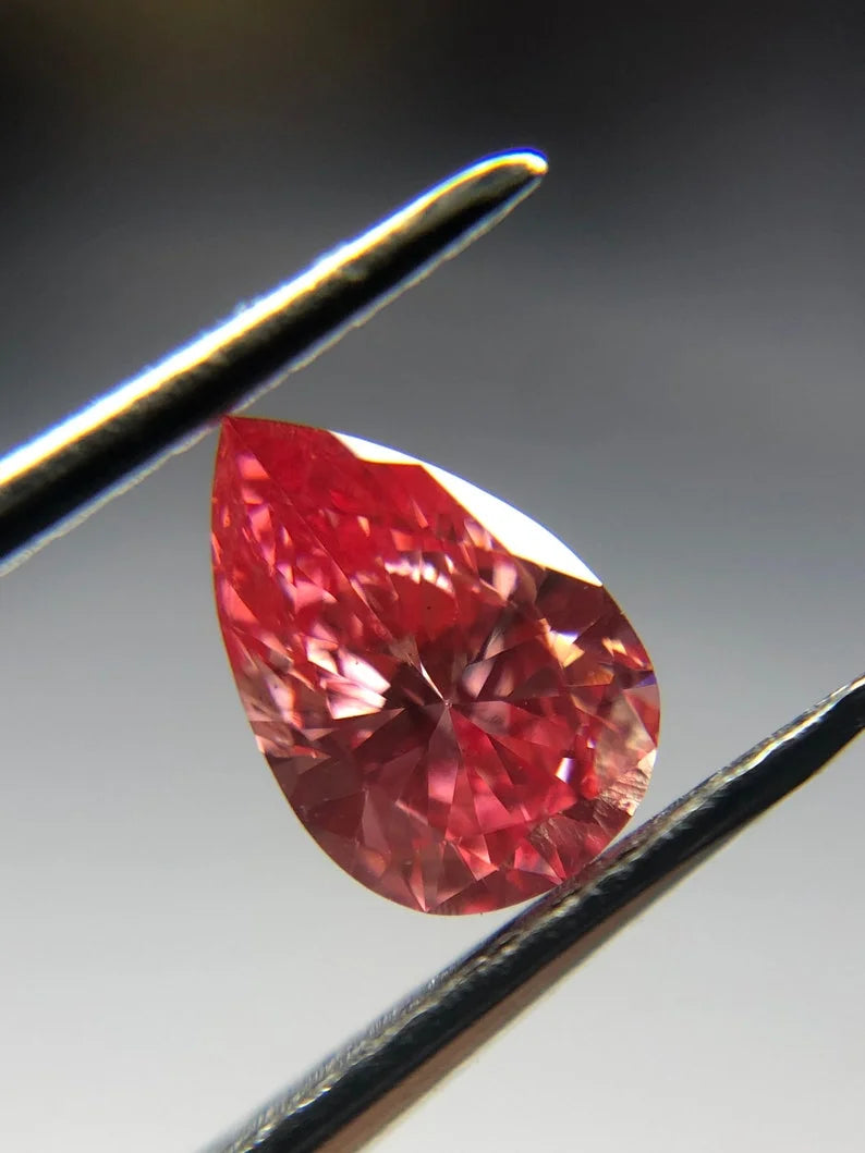 0.39Ct Pear Cut Pink Lab Grown Diamond