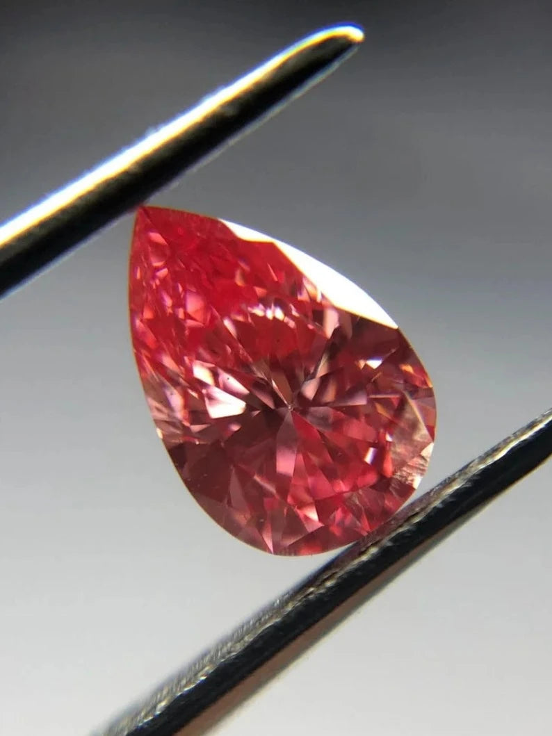 0.39Ct Pear Cut Pink Lab Grown Diamond