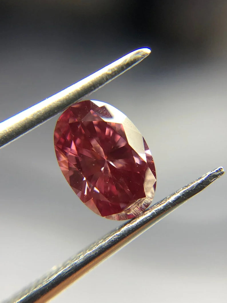 0.61Ct Oval Cut Pink Lab Grown Diamond