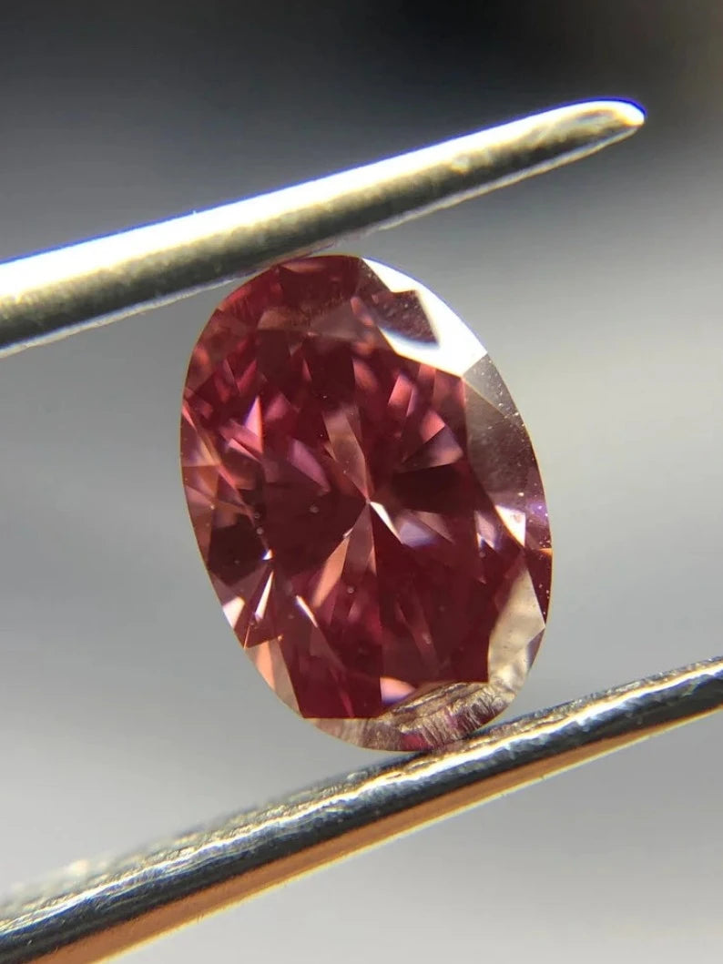 0.61Ct Oval Cut Pink Lab Grown Diamond