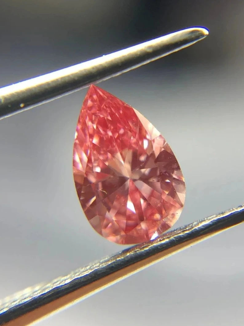 0.40Ct Pink Lab Grown Pear Diamond